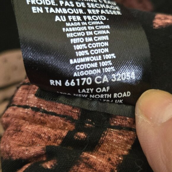 Lazy Oaf Rare Unique Novelty Print London Streetwear Shirt Black Blush Size S - Picture 8 of 8